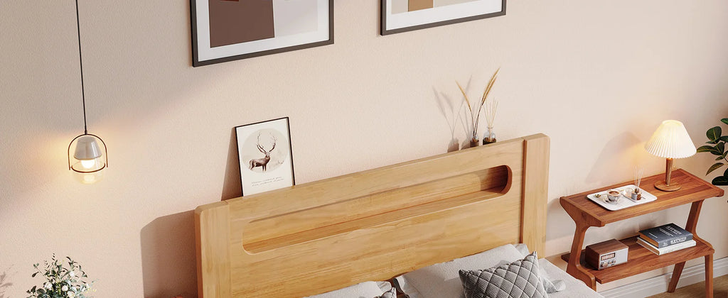 Solid Wood End Table,2-Tier Side Table with Storage Shelf, Wooden Modern Accent Slim Bedside Table for Sofa,Living Room, Bedroom
