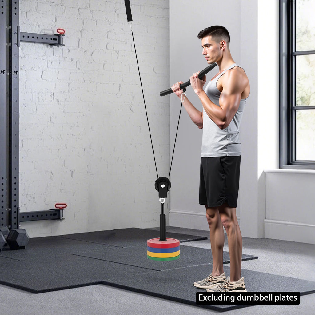 Pulley System Gym Cable Weight Pulley System Cable Lat Pull Fitness 120kg Load Capacity for Home, Gym, Etc.