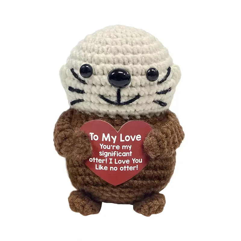 Crochet Ball Emotional Support Positive Crochet Doll Funny Gifts for Boyfriends Emotional Support Kintted Doll