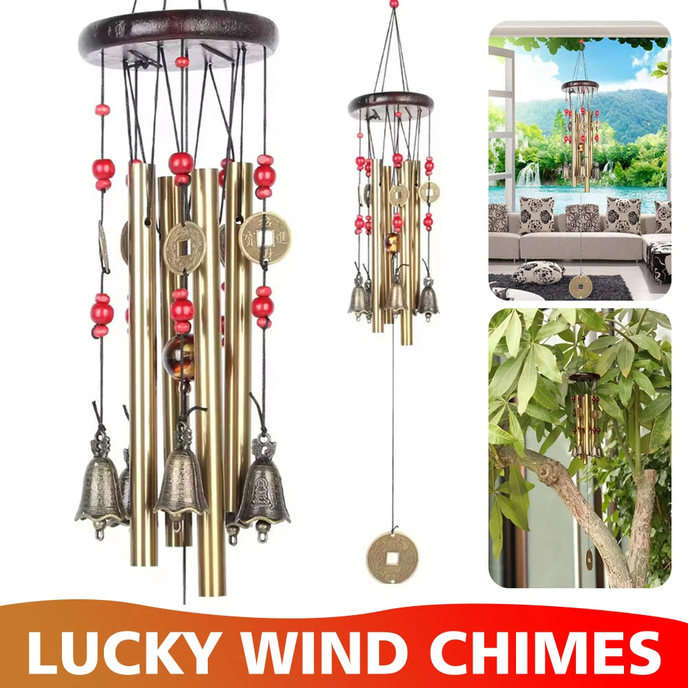 Metal Wind Chime Tubes Bells Good Luck Church Bell Outdoor Garden Home Garden Decor Hanging Wind Chime Decor
