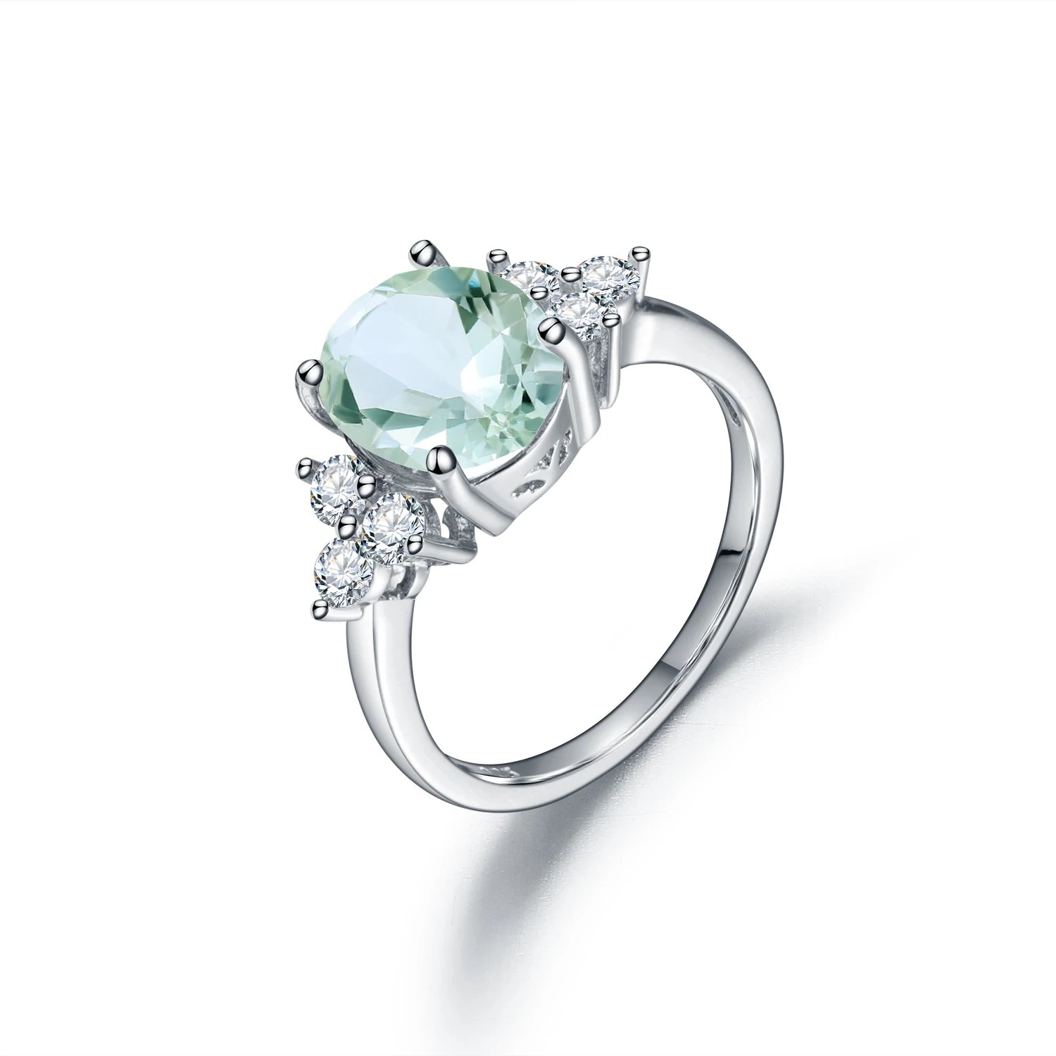 GEM'S BALLET Classic Oval 2.60Ct Natural Citrine Anniversary Rings For Women 925 Sterling Silver Gemstone Ring Fine Jewelry