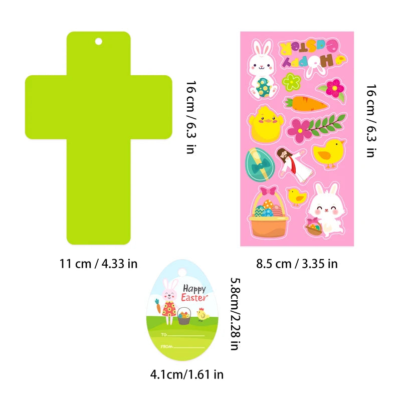 30 Set Easter Cross Craft Kit Religious DIY Paper Crafts Make Your Own Hanging Ornament Crafts For Sunday School Church