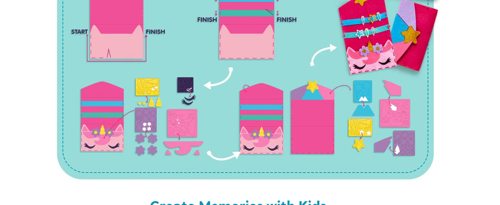 JOYFY 7 Sewing Projects My First Kids Sewing Kit- Easy DIY Arts and Crafts for Girl Birthday Chirstmas Gifts Unicorn and Mermaid