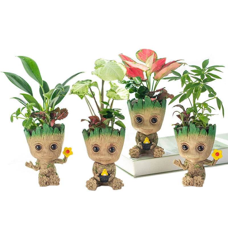Modern Flower Vase Groot Flower Arrangement Home Living Room Decoration Cartoon Vases Ornament Plants Potted Decoration Crafts