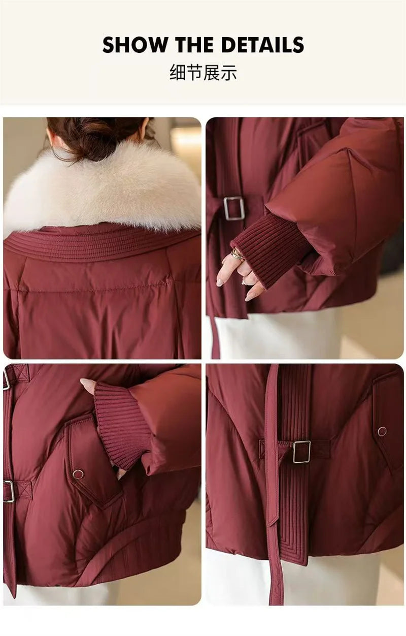 2025 Fashion  Winter New Down Cotton Jacket Women's Cotton-Padded Thicken Warm Parkas Short Coat Female Casual Ladies Overwear