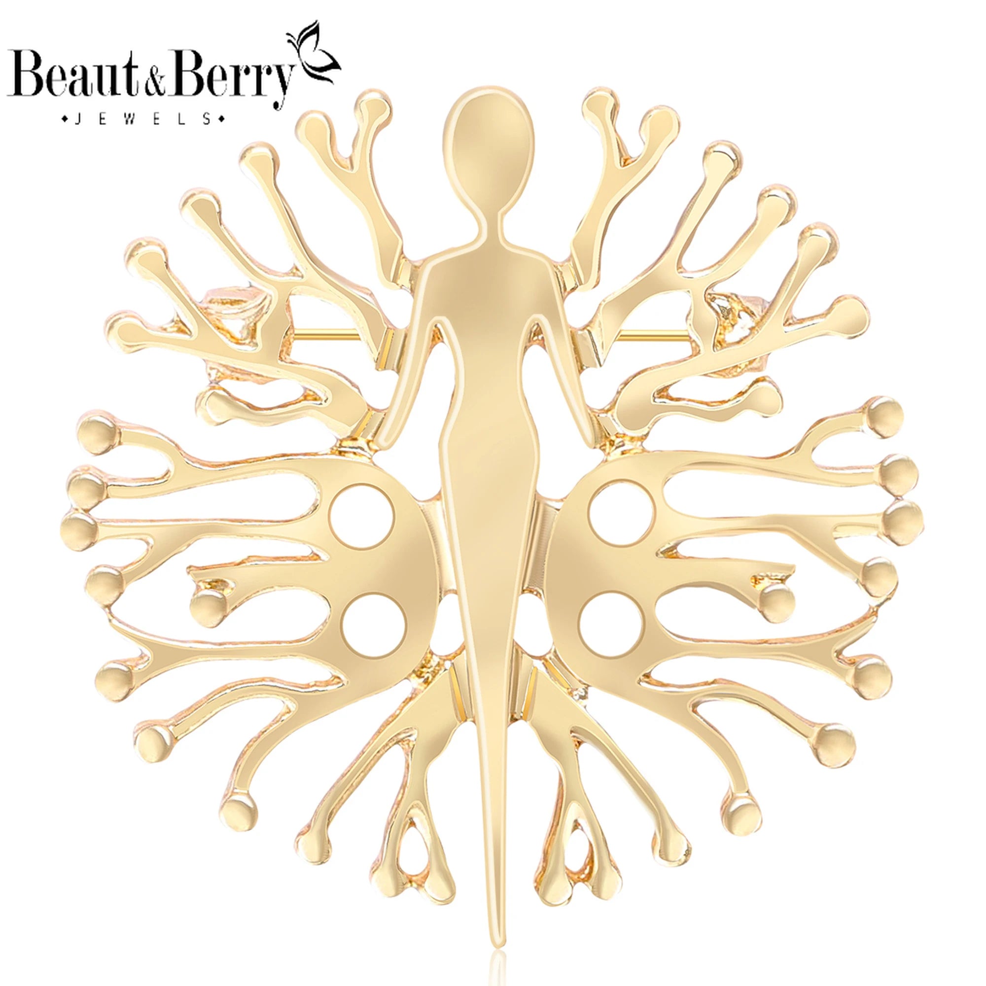 Beaut&Berry Unique Design Human Body Brooches for Women Characters Pins Casual Party Accessories New Gifts Friends Decoration