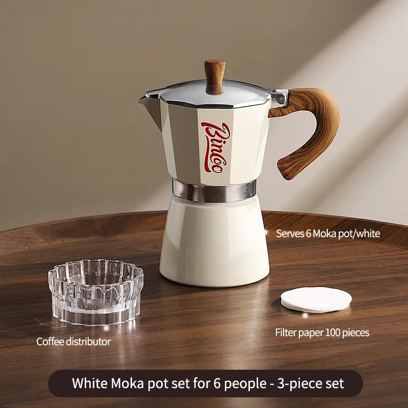 Bincoo Mocha Moka Coffee Pot Aluminum Espresso Maker Italian Coffee Professional Home Barista Accessories Coffee Tools 300ml