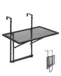 VEVOR Balcony Hanging Table Metal Folding Balcony Railing Table Outdoor Balcony Bar Table for Railings Serving Table for Patio