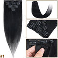 S-noilite 65g Clip In Hair Extensions Human Hair Natural Extension Hair Clips 7Pcs/Set 15"-22" Full Head Clip In Natural Hair