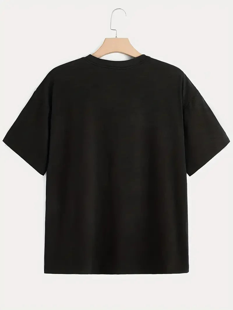 Plus Size Women's Easter Casual T-Shirt, Cartoon \u0026 Letter Print Short Sleeve Tee with Slight Stretch