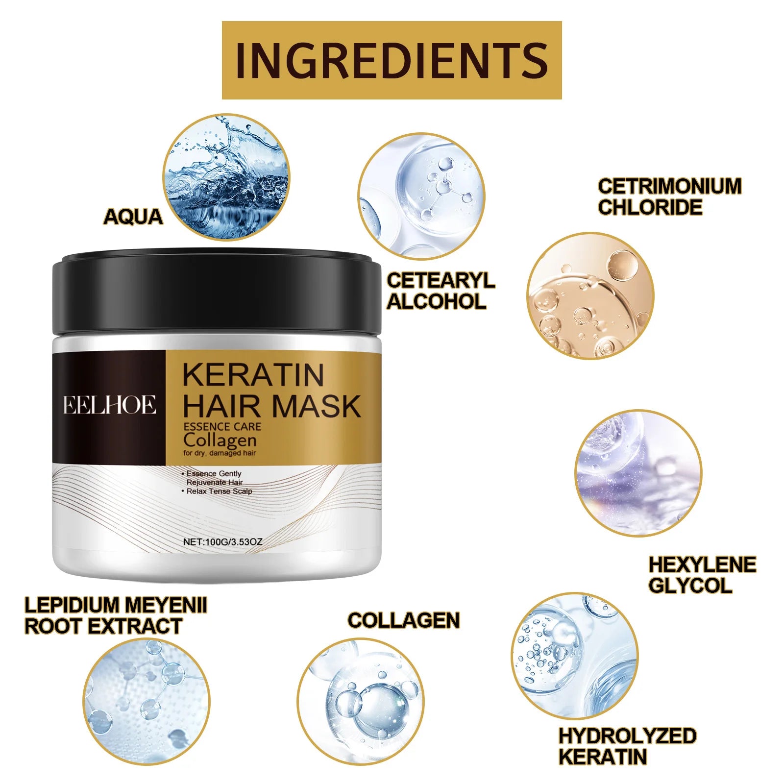 Magical Hair Mask Softens Frizz Repairs Damage Fine Hair Anti-loss Smooth Shiny Hair For Dry Damaged Hair Deep Moisturizing