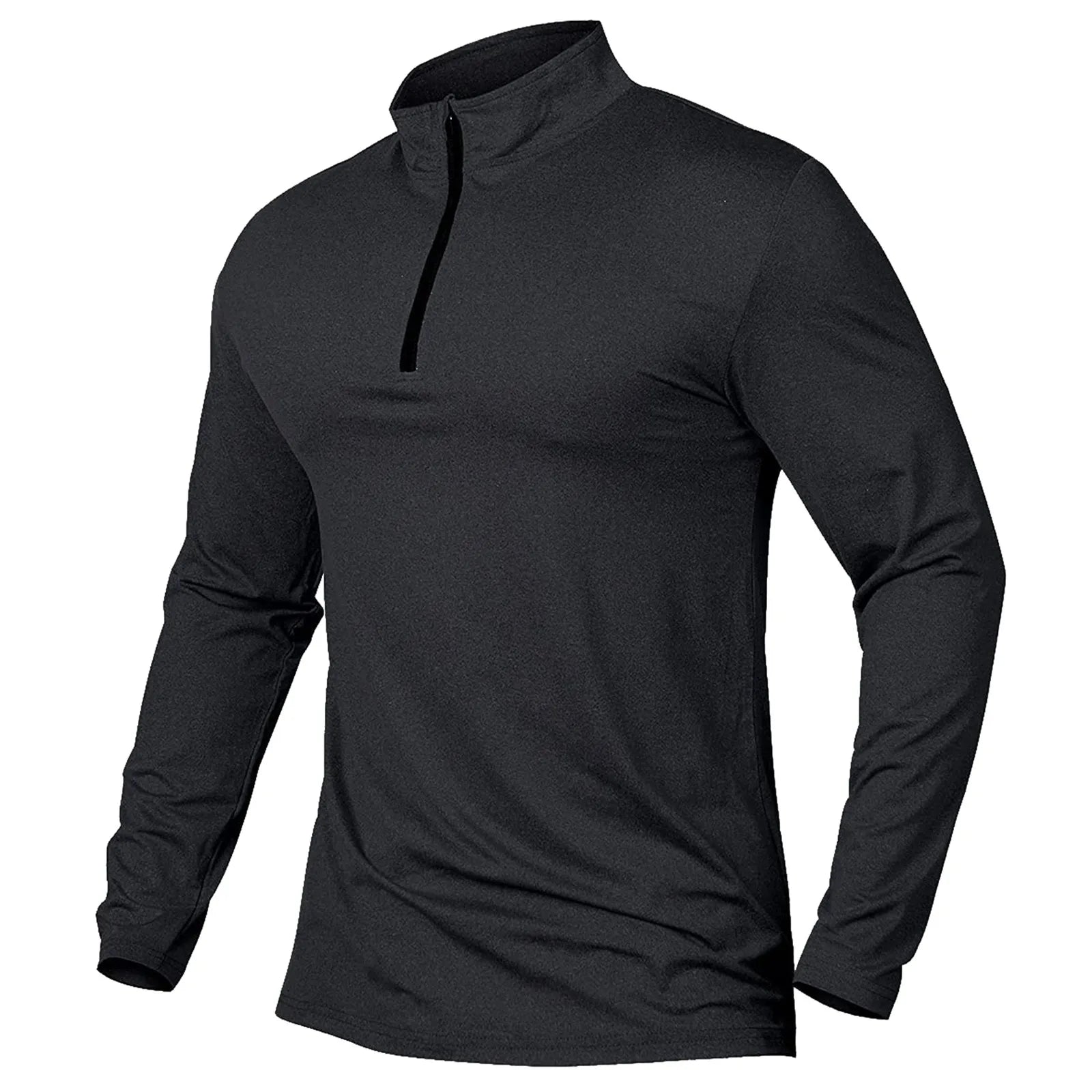 Men'S Active Sports Shirts Soild Quarter Zip Long Sleeve Running Pullover Tops Outdoor Sweatshirt Summer Breathable Shirt