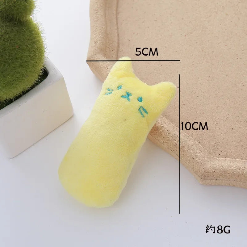 Pet Thumb Expressions Interactive Plush Cat Toy, Paper Chewing Teeth Grinding Anti Bite Toy, Contains Catgrass and Catnip