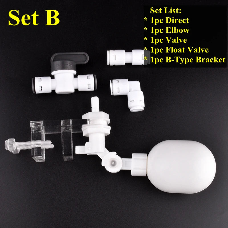 1/4" 6.35mm Water Dispenser Ball Float Valve Aquarium Tank Automatic Water Refill Ball Cock Adapter Adjustable Height Floatvalve