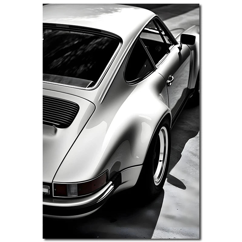 Retro Luxury Car Canvas Wall Painting Poster Vintage Black and White Car Decoration Mural Modern Home Room Decor Birthday Gift