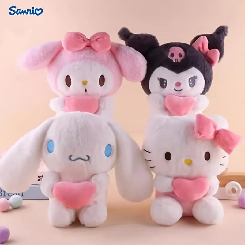 22cm Sanrio Hello Kitty Kuromi Pillow KT Plush Toy Girl Soft Fill Animal Toy Heart My Melody Cinnamoroll Christmas Halloween Dec
