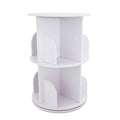 2/4-Tier Wooden Rotatable Bookshelf - 360°Display Floor Standing Storage Rack, White Multifunctional Bookshelf Organizer