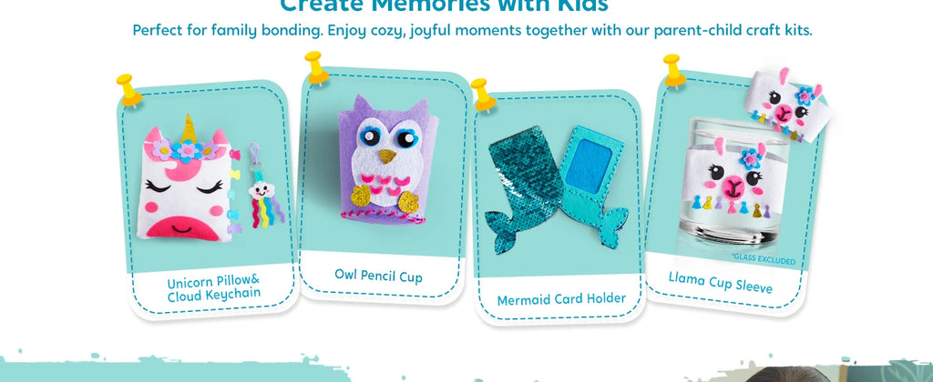 JOYFY 7 Sewing Projects My First Kids Sewing Kit- Easy DIY Arts and Crafts for Girl Birthday Chirstmas Gifts Unicorn and Mermaid