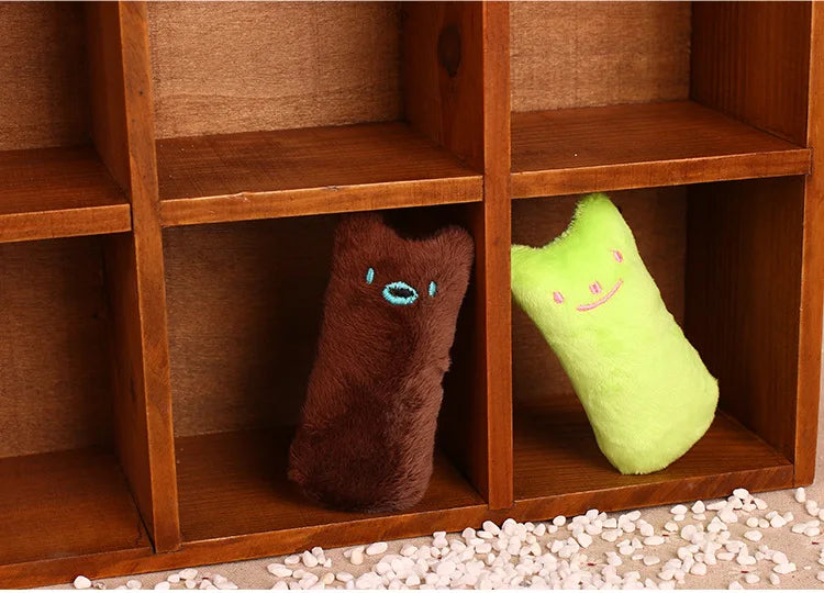 Pet Thumb Expressions Interactive Plush Cat Toy, Paper Chewing Teeth Grinding Anti Bite Toy, Contains Catgrass and Catnip