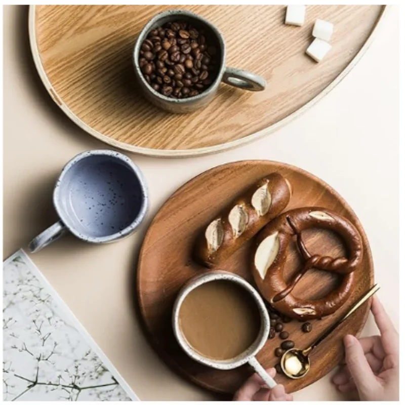 Ceramic Mug 250ml Ring Handl Coffee Milk Modern Print Porcelain Mug Handmade Ceramic Hot Chocolate Cup Couple Handgrip Cups