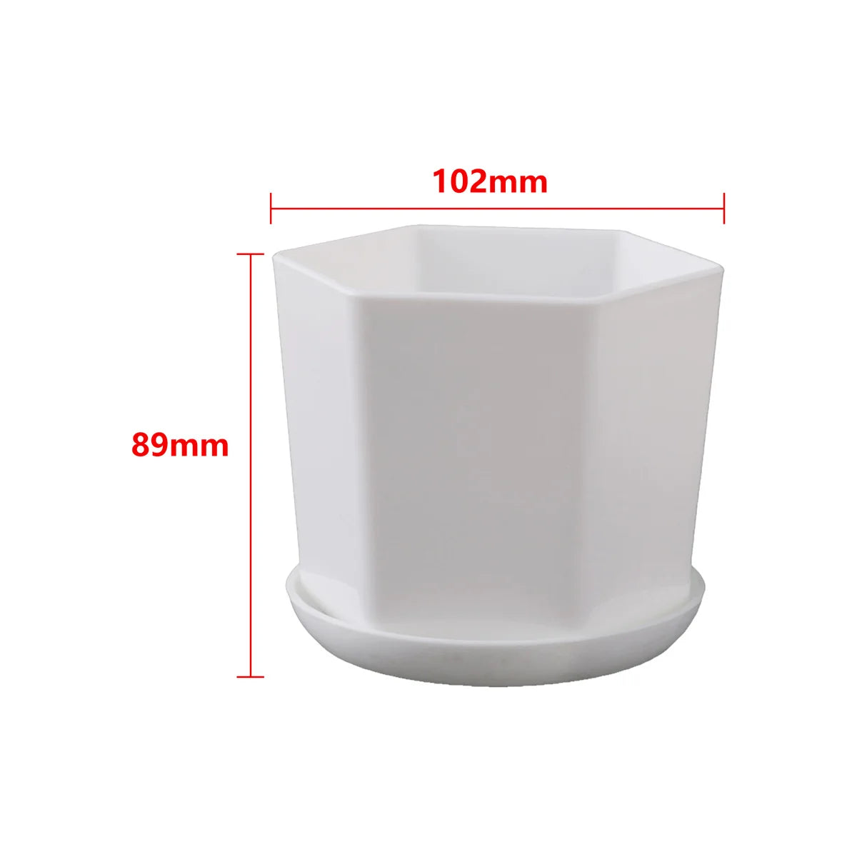 1/5Pcs White Modern Flower Pots With Trays Garden Balcony Desk Thicken Boxes Home Office Minimalist Bonsai Polygonal Containers
