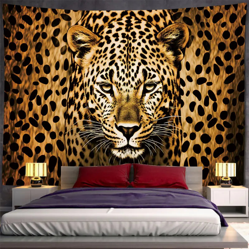 Animal Leopard Waterfall Tapestry Wall Art Floral  Wall Hanging Home House  Bedroom Decor For 2023 Tapiz Y2k Arazzi