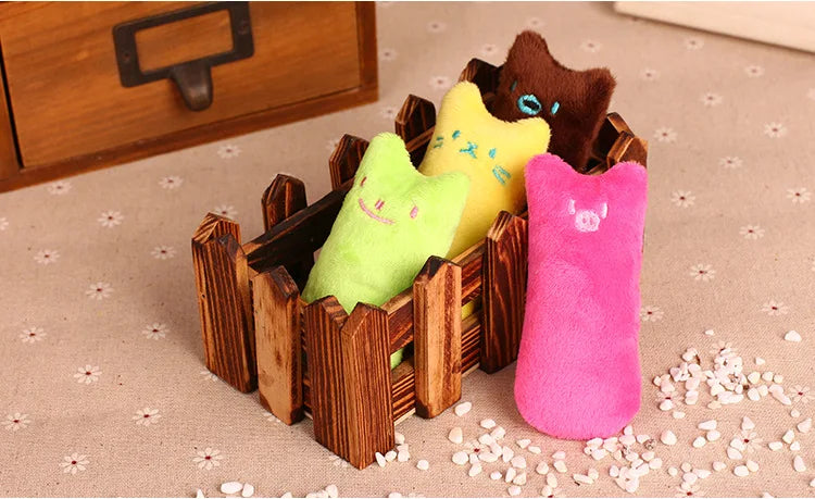 Pet Thumb Expressions Interactive Plush Cat Toy, Paper Chewing Teeth Grinding Anti Bite Toy, Contains Catgrass and Catnip