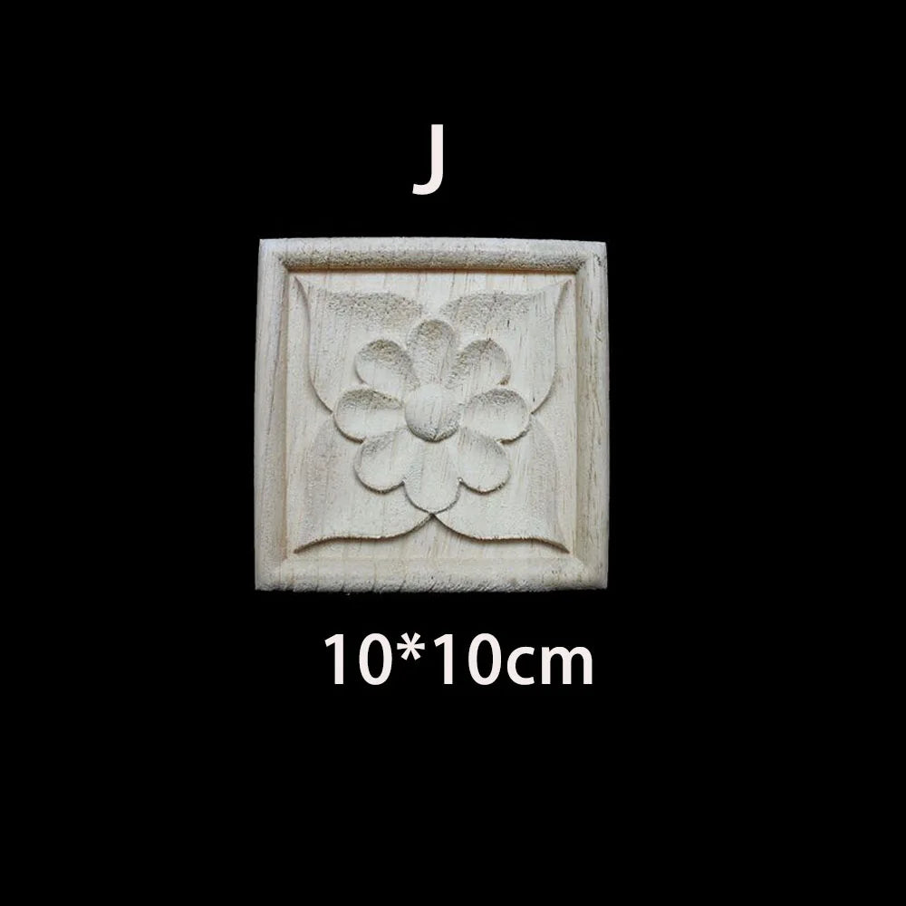 Unique Natural Floral Wood Carved Onlays and Appliques Wood Figurines for Decor Home Decoration Accessories wood furniture decal