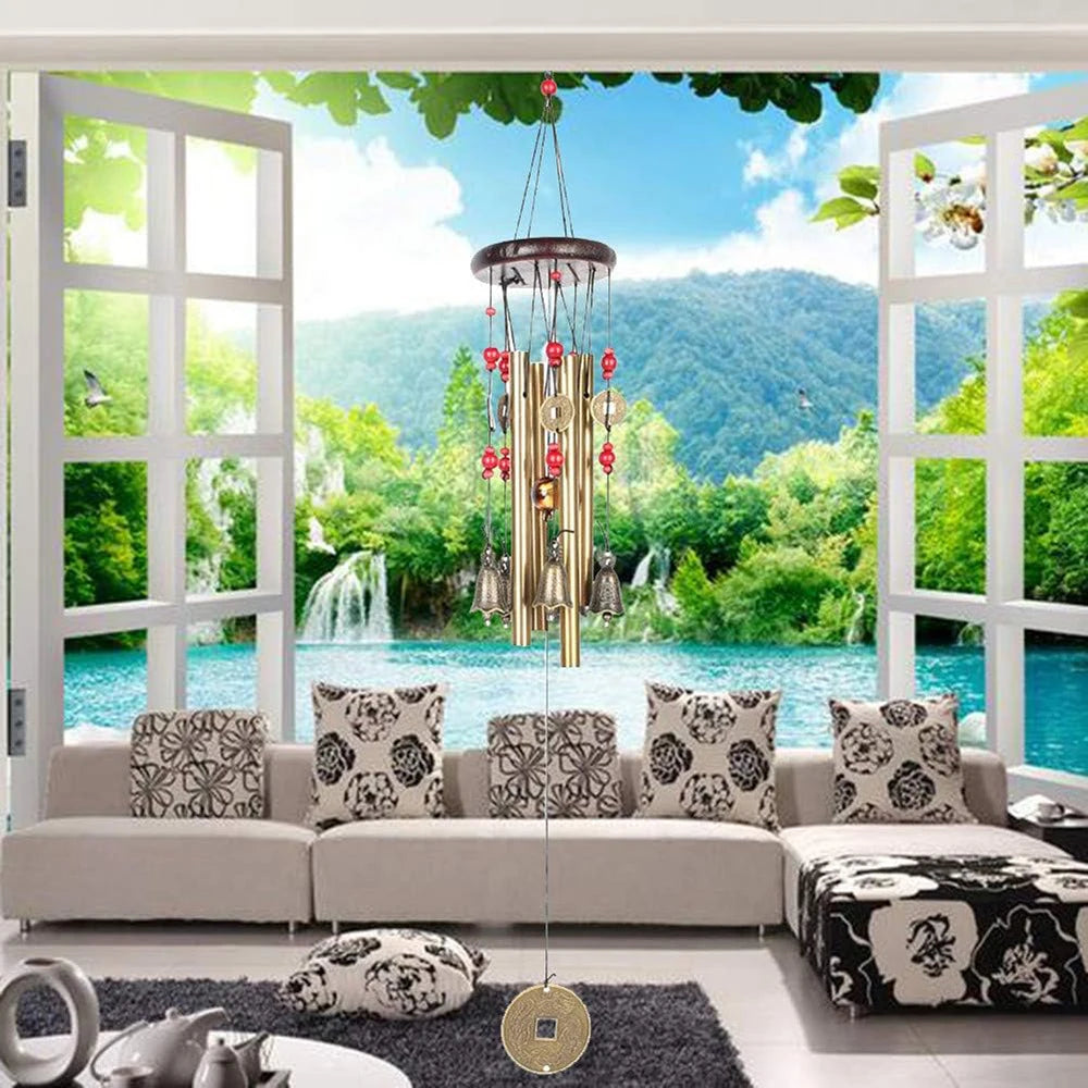 Metal Wind Chime Tubes Bells Good Luck Church Bell Outdoor Garden Home Garden Decor Hanging Wind Chime Decor