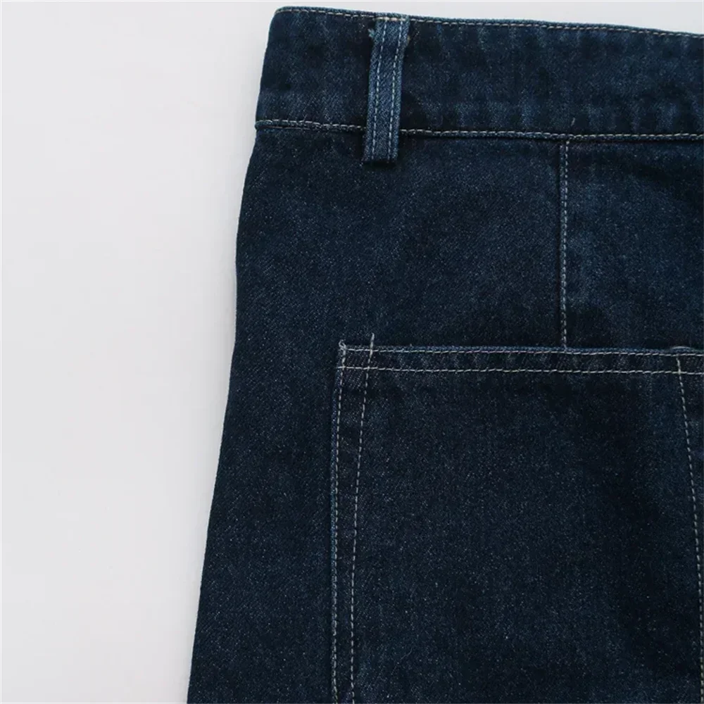Summer New Women's Fashion Temperament Casual Versatile V-neck Short Denim Shirt Double Breasted Denim Skirt Suits Outfits