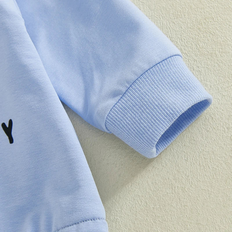 Easter Bunny Rabbit Ear Hooded Rompers for Baby Girls Boys Carrot Letter Print Long Sleeve Spring Bodysuits Jumpsuits with