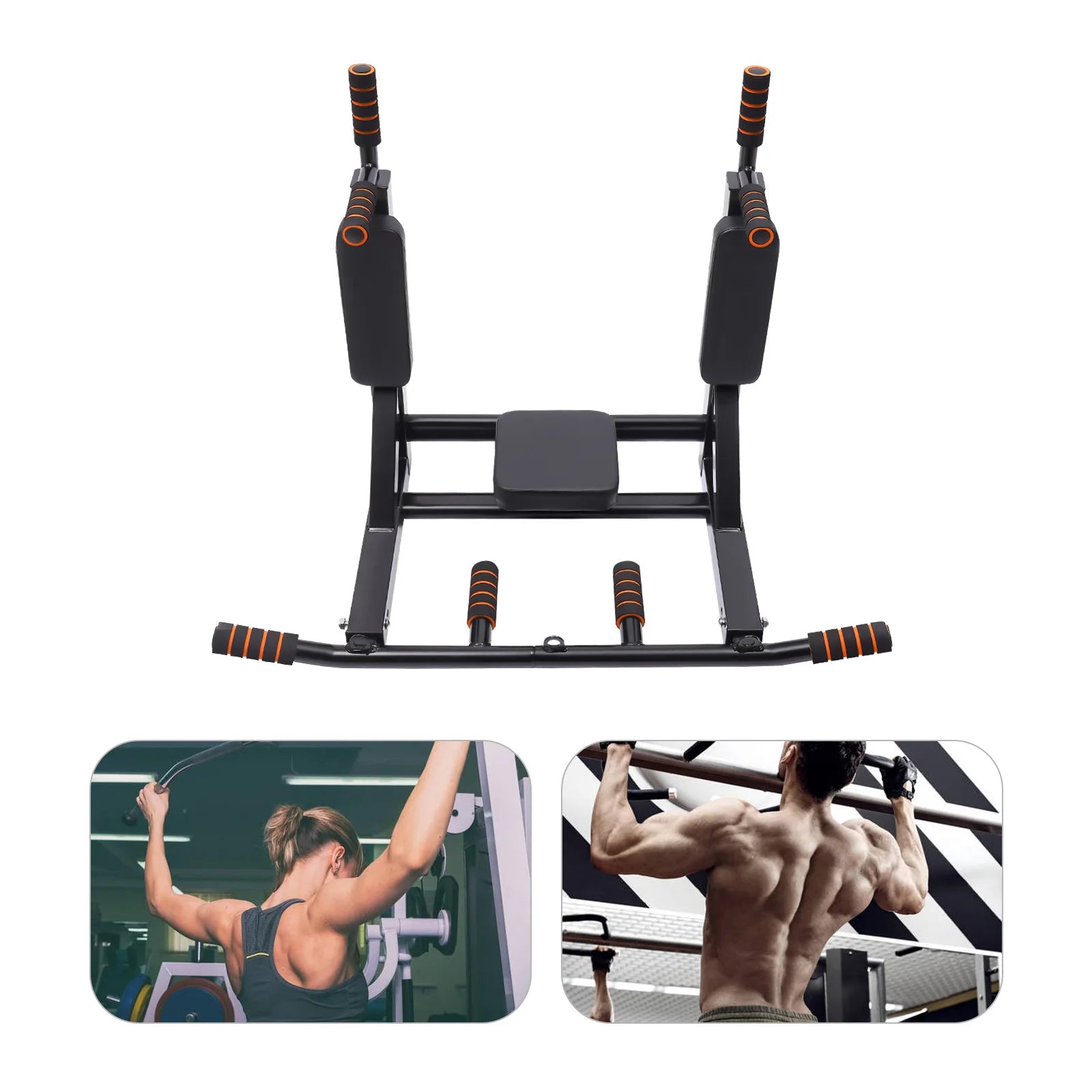 Wall Mounted Pull Up Bar Dip Stand, Indoor Home Gym Workout Equipment, 200kg Load-bearing Dip Station