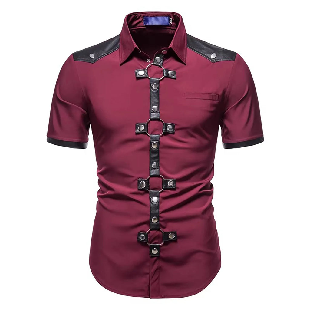 Men's Short Sleeved Shirt Costume Nightclub Cosplay Men's cotton shirt