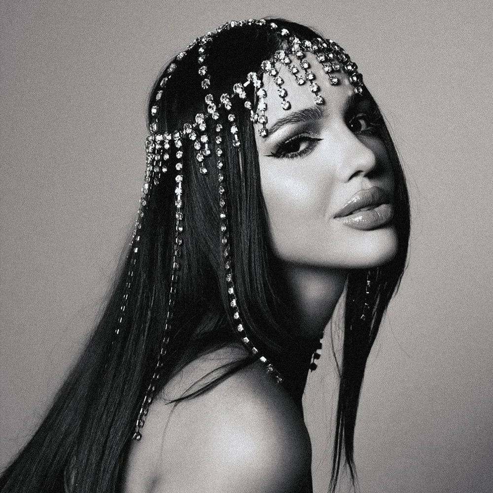 Stonefans Fashion Tassel Head Chain Jewelry Indian for Women 1920s Flapper Cap Headpieces Bridal Art Deco Party Hair Accessories