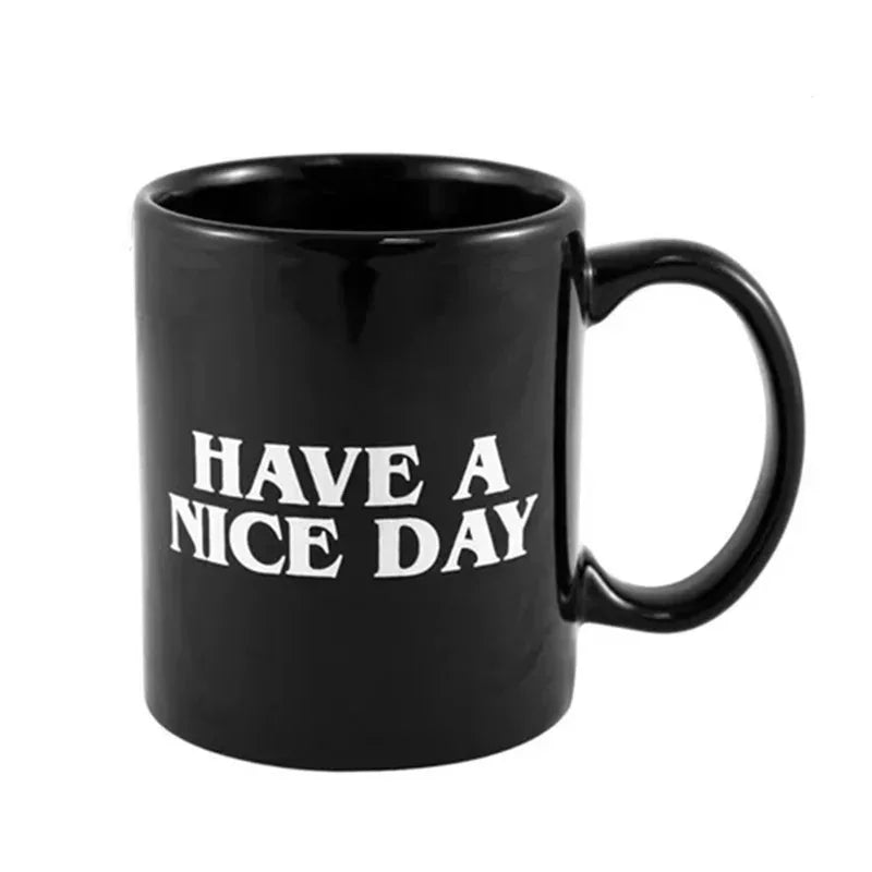 Ceramic Coffee Mug with Vertical Middle Finger Creative Relaxed Friendly Hand Milk Tea Cup New Style Office Mug Drinkware Gift