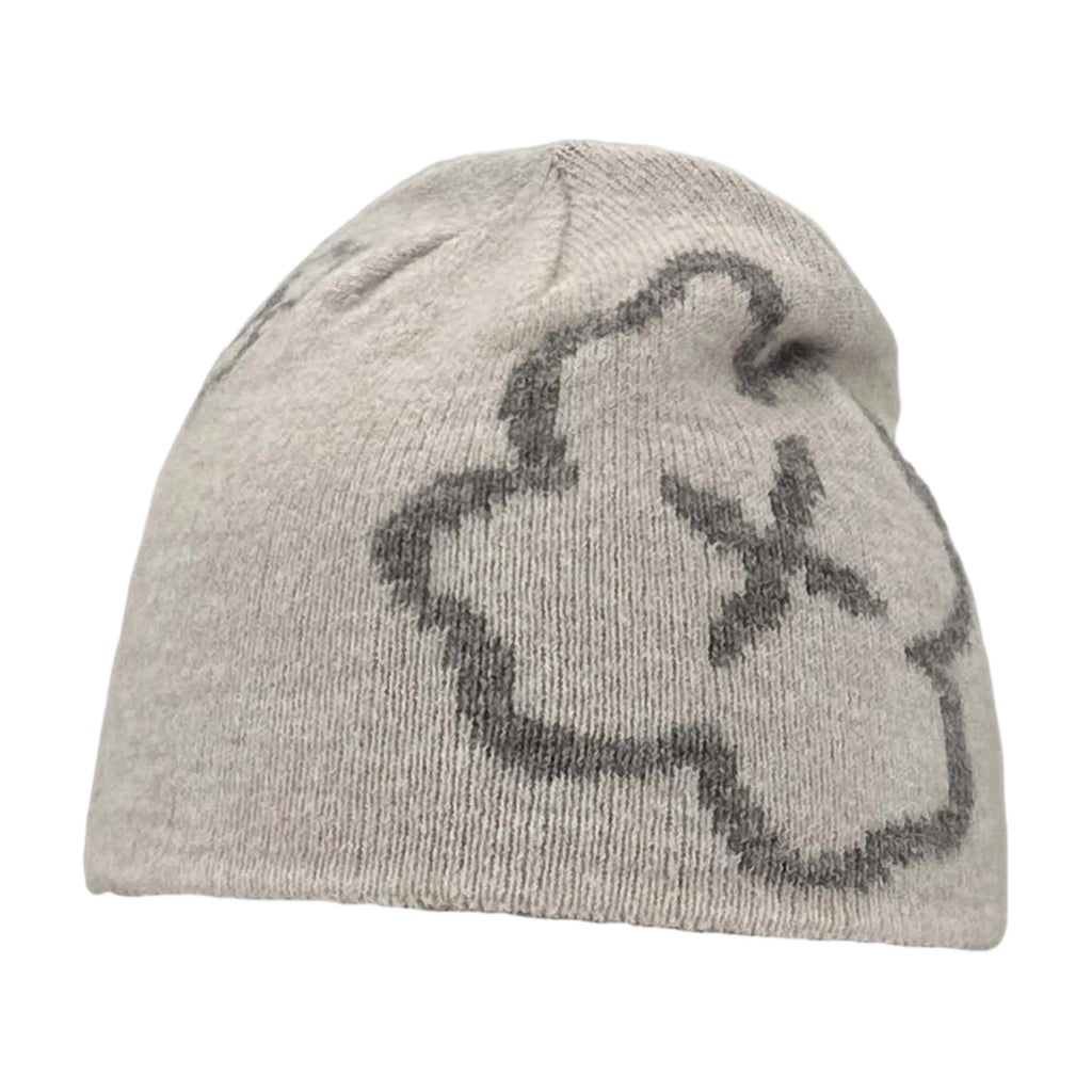 Women s Winter Knit Beanie Hat with Floral Design Soft and Stretchy Skull Cap for Outdoor Activities Warm and Cozy