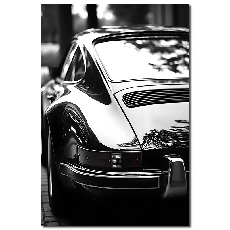 Retro Luxury Car Canvas Wall Painting Poster Vintage Black and White Car Decoration Mural Modern Home Room Decor Birthday Gift