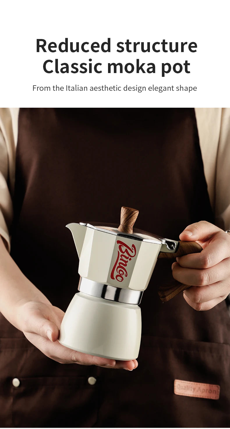Bincoo Mocha Moka Coffee Pot Aluminum Espresso Maker Italian Coffee Professional Home Barista Accessories Coffee Tools 300ml