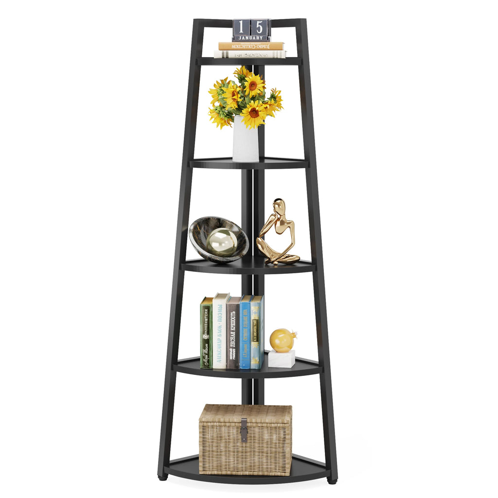 Tribesigns Bookcase Corner Book Shelf Rack Wood Bookshelf Storage Shelves