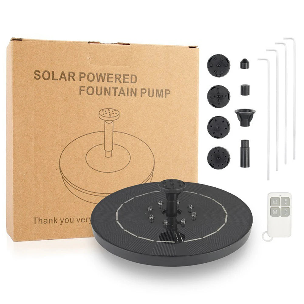 Solar Floating Fountain Bird Baths Water Fountain Outdoor Solar Panel Water Pump Pool Pond Floating Decoration Garden Waterfall