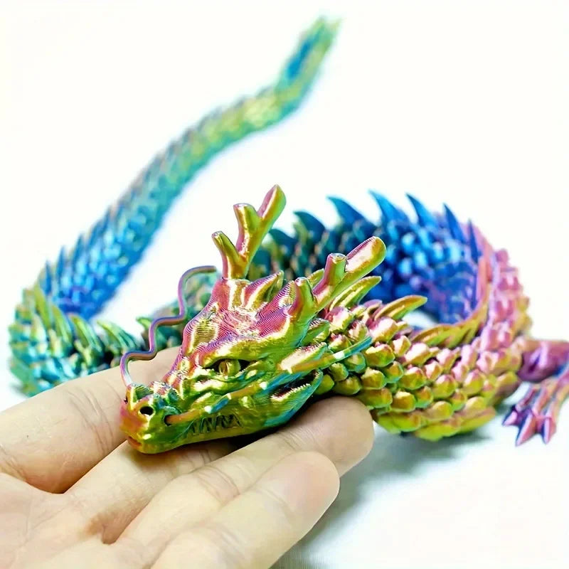 3D Printed Conjoined Dragon Ornaments, Movable Cartoon, Dragon Plants, rockery, Fish Tank Landscaping Decoration, 30cm 60cm