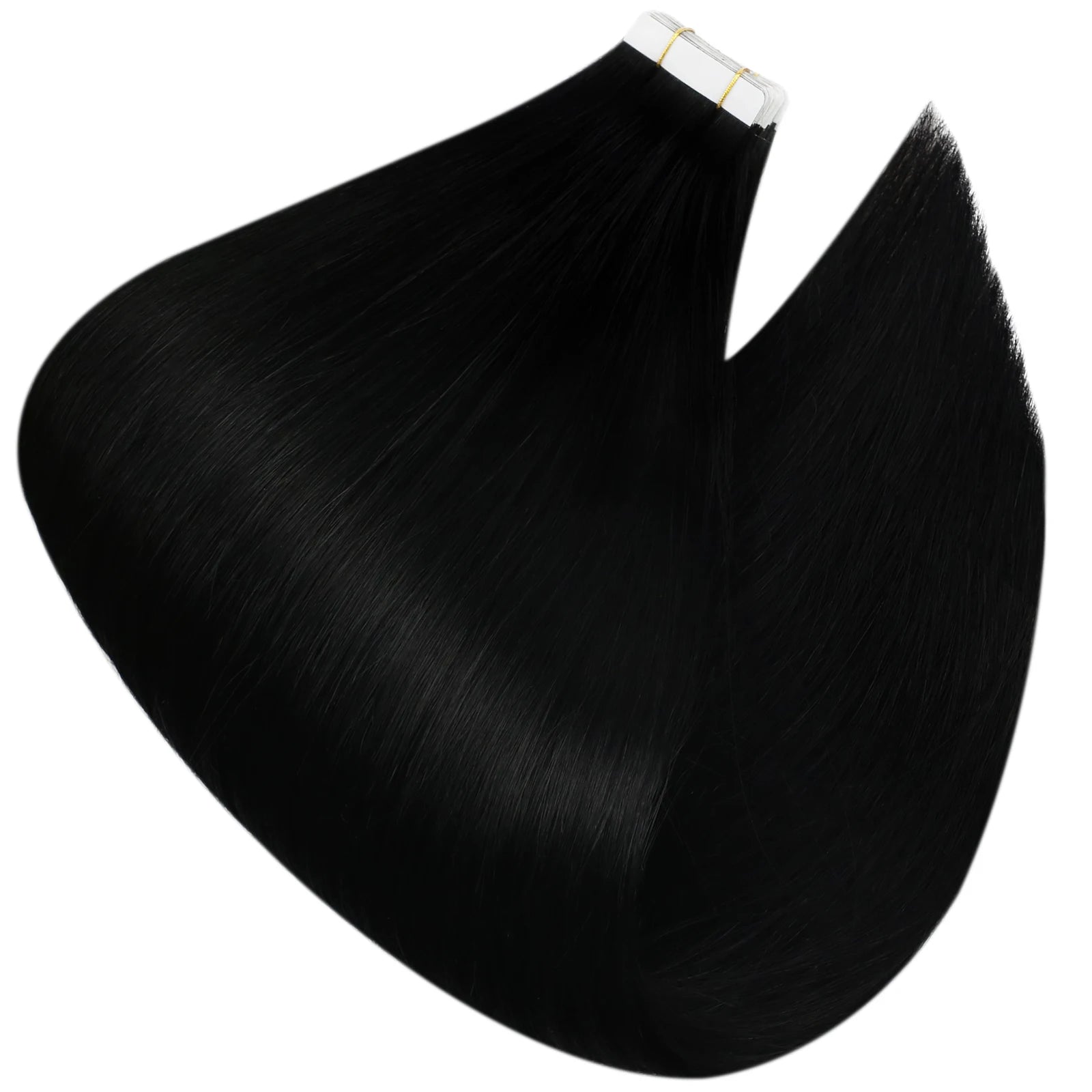 Ugeat Tape in Hair Extensions Human Hair Black Girl Tape in Human Hair Extensions Jet Black Seamless Invisible Hair Extensions