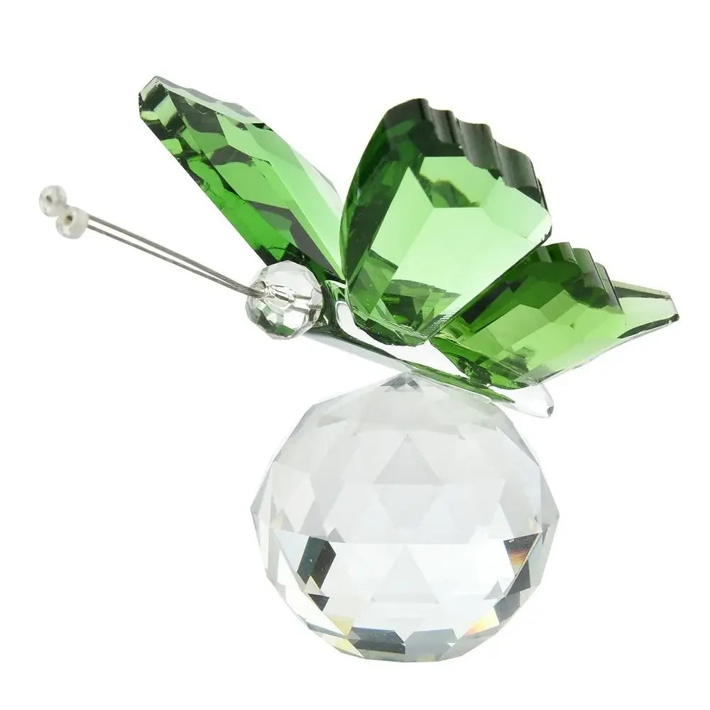 Creative White Crystal Crystal Butterfly Cute Handmade Miniature Figurines Glass Art Vivid Butterfly Ornament Home Decoration