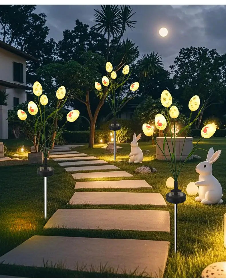 6/12 pcs garden lights Easter Eggs,  Waterproof garden path courtyard Hunt Game Party Favors Supplies Solar lamp