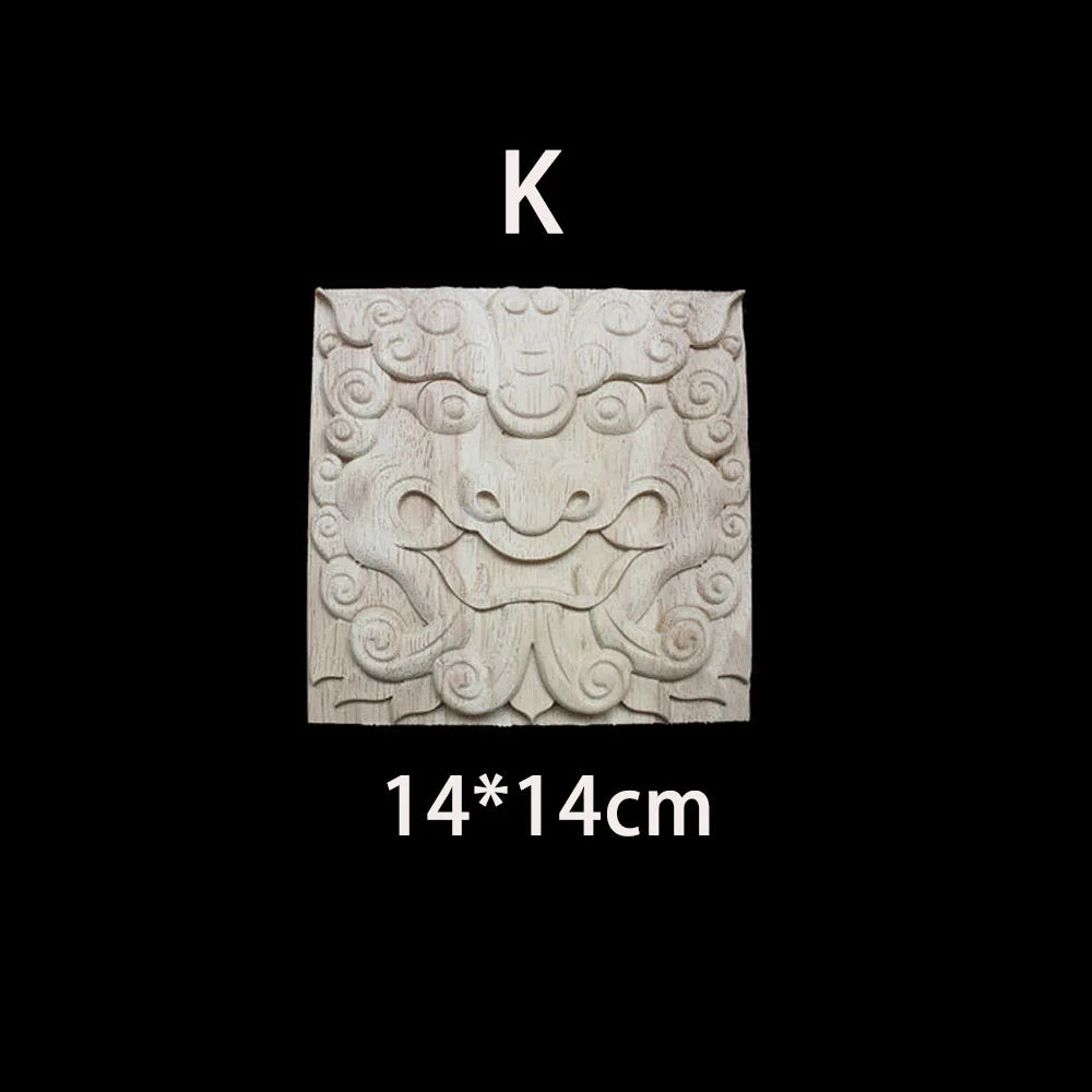 Unique Natural Floral Wood Carved Onlays and Appliques Wood Figurines for Decor Home Decoration Accessories wood furniture decal