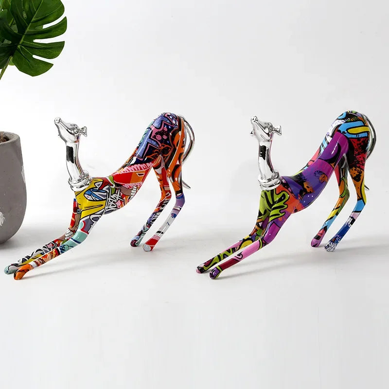 Color Animal Dog Doberman European and American Creative Ornaments Modern Home Office Decorations Resin Crafts Ornaments