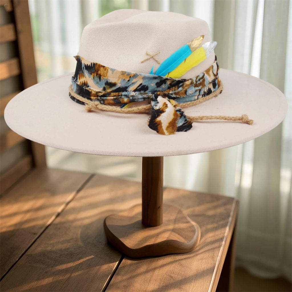 Classic Wool Fedora Hats for Women and Men Retro Wide Brim Trilby Hat with Vintage Feather Detail