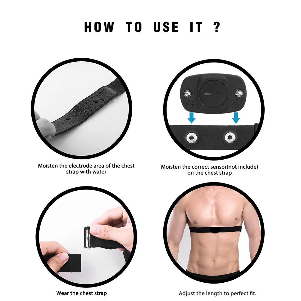 Heart Rate Monitor Replacement Sensor Band Belt Soft Fitnesss Chest Band Chest Monitor Strap Compatible with Polar Garmin Magene