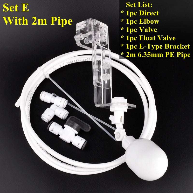 1/4" 6.35mm Water Dispenser Ball Float Valve Aquarium Tank Automatic Water Refill Ball Cock Adapter Adjustable Height Floatvalve