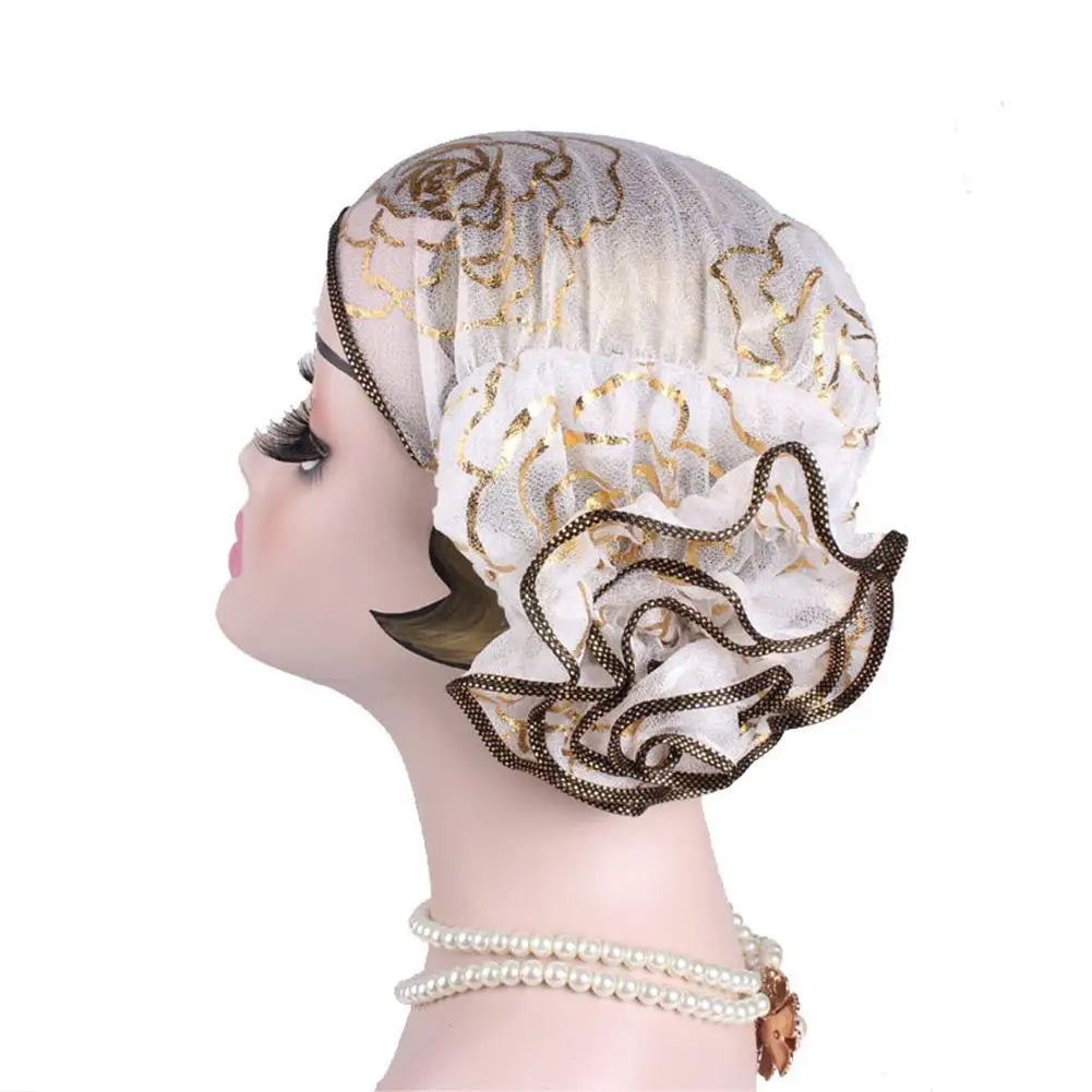 Stylish Hair Loss Scarf Hat Headwear Women Hat Fashion Print Breathable Mesh Headwrap  Super Soft